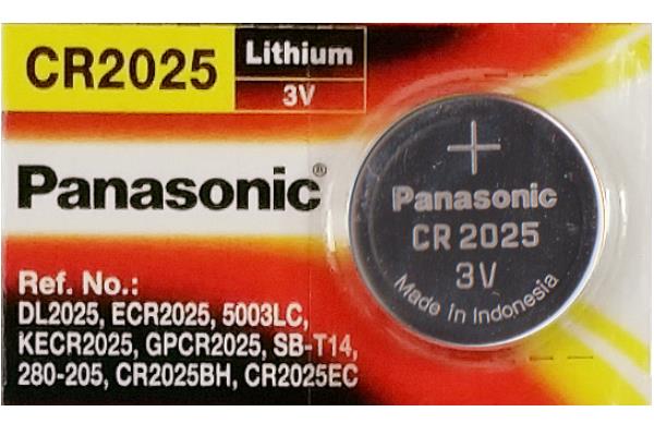 CR2025 Panasonic 3 Volt Lithium Coin Cell Battery (On a Card)