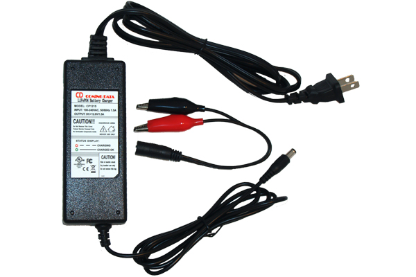 12.8 Volt LiFePO4 Battery Pack (1.5A) Smart Charger