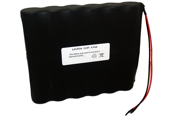 12.8 Volt LiFePO4 Battery Pack with Leads (9900 mAh)