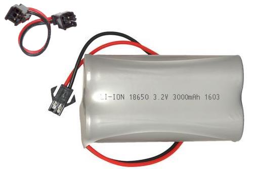 3.2V 3000 mAh LiFeP04 Battery Pack for Gama Sonic Solar Lights (Includes Male Adapter)