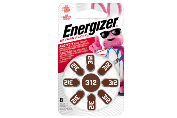 8 x Energizer AZ312 Zinc Air Hearing Aid Batteries