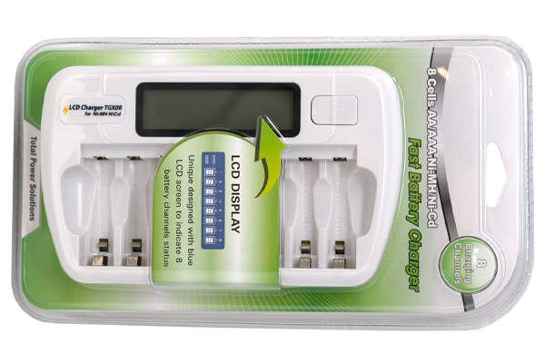 8 Bay AA / AAA LCD Smart Battery Charger