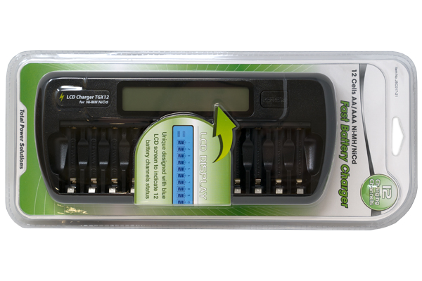 12 Bay AA / AAA LCD Smart Battery Charger