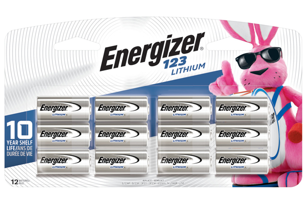 12 x Energizer CR123A 3 Volt Lithium Batteries (CR17345)