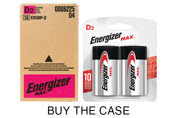 Case of D Energizer MAX E95BP-2 Alkaline Batteries (12 Cards of 2)