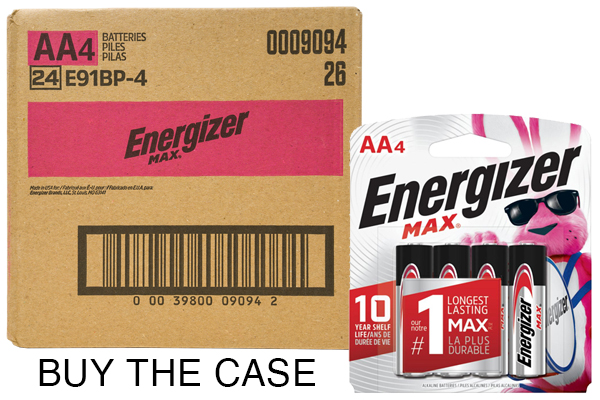 Case of AA Energizer MAX E91BP-4 Alkaline Batteries (24 Cards of 4)
