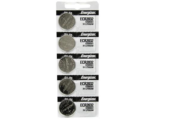 5 x CR2032 Energizer 3 Volt Lithium Coin Cell Batteries (On a Card)