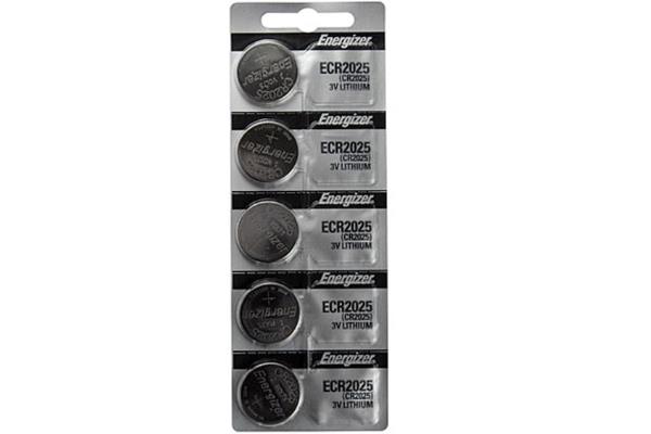 5 x CR2025 Energizer 3 Volt Lithium Coin Cell Batteries (On a Card)