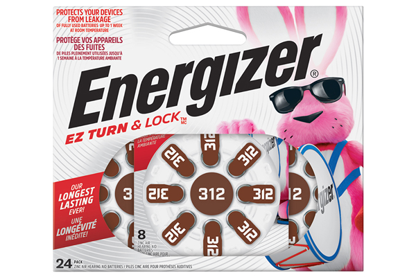Energizer AZ312 Zinc Air Hearing Aid Batteries (24 Pack)
