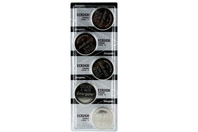 5 x CR2430 Energizer 3 Volt Lithium Coin Cell Battery (On a Card)