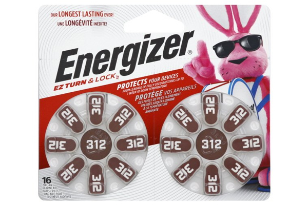 Energizer AZ312 Zinc Air Hearing Aid Batteries (16 Pack)