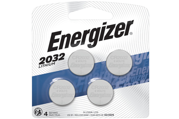 CR2032 Energizer 3 Volt Lithium Coin Cell Batteries (4 on a Card)