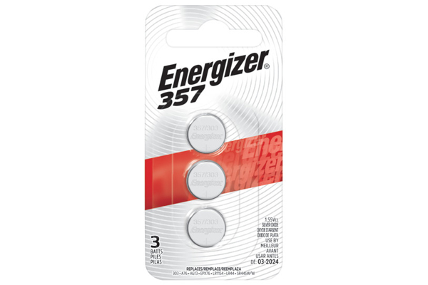 303 / 357 Energizer Silver Oxide Button Batteries (LR44) - 3 Card