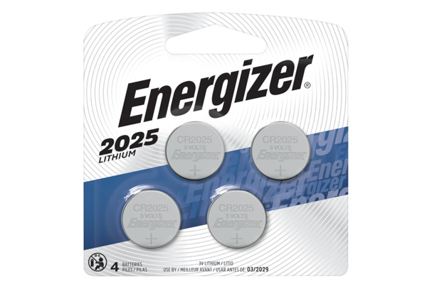 CR2025 Energizer 3 Volt Lithium Coin Cell Batteries (4 on a Card)