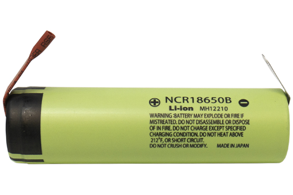 3.7 Volt Panasonic 18650 Lithium Ion Battery (3400 mAh) with Tabs
