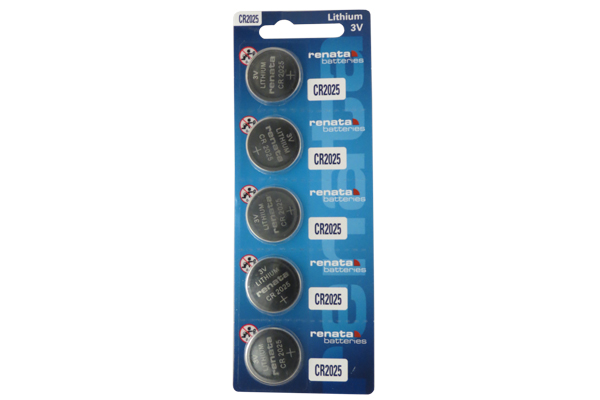5 x CR2025 Renata 3 Volt Lithium Coin Cell Batteries