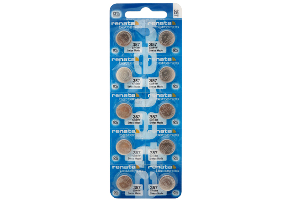 10 x 357 / SR44W Renata Silver Oxide Button Batteries