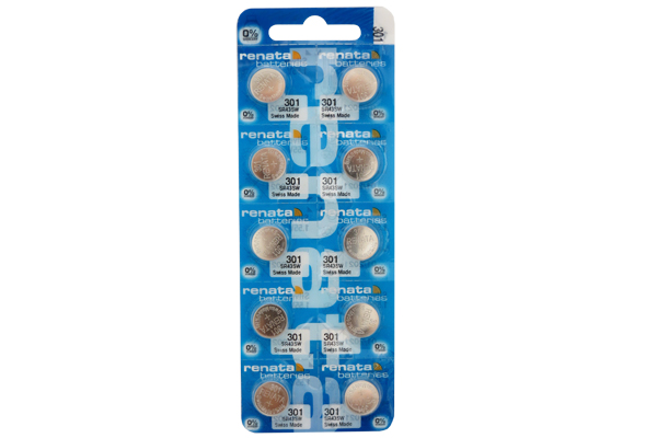 10 x 301 / 386 / SR43SW Renata Silver Oxide Button Batteries