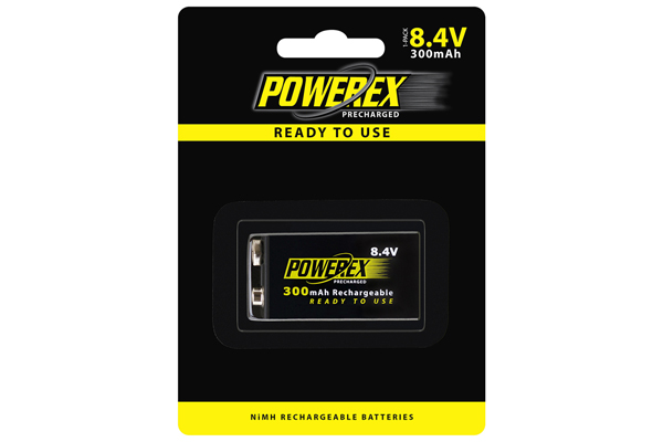 9 Volt Powerex NiMH Rechargeable Battery (300mAh)