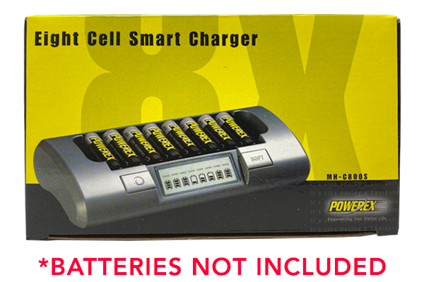 Powerex MH-C800S Eight Slot Smart Charger for AA/AAA NiMH Batteries
