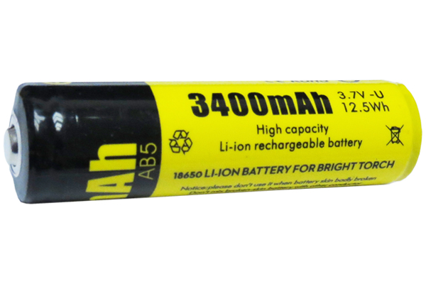 18650 3.6 Volt 3400 mAh Li-Ion Battery - Protected (Button Top)