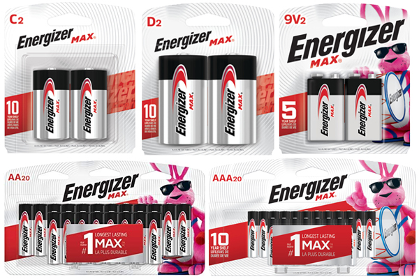 20 AA + 20 AAA + 2 C + 2 D + 2  9 Volt Energizer MAX Alkaline Battery Combo (On Cards)...