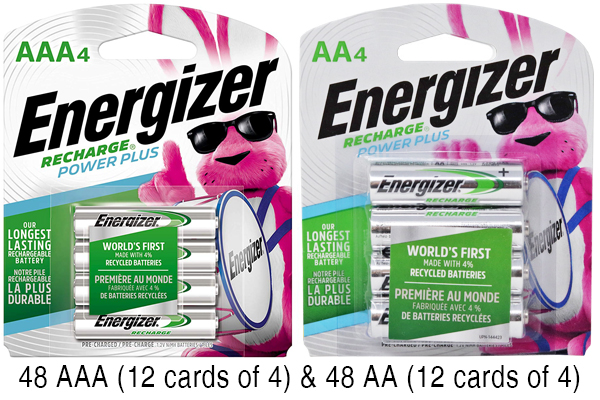 48 AA (2300mAh) + 48 AAA (800mAh) Energizer Rechargeable Battery Combo