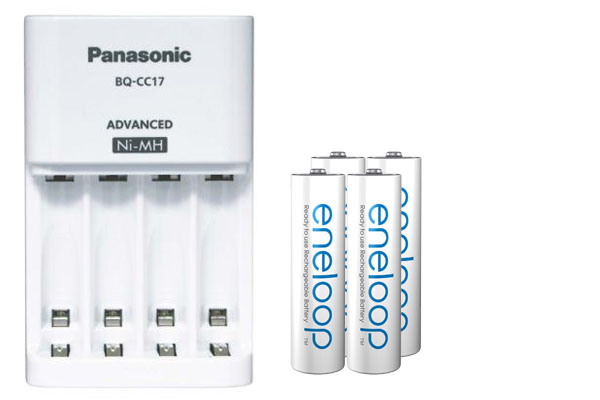 Panasonic BQ-CC17 Smart Battery Charger + 4 AA (2000mAh) Panasonic Eneloop Rechargeable Batteries
