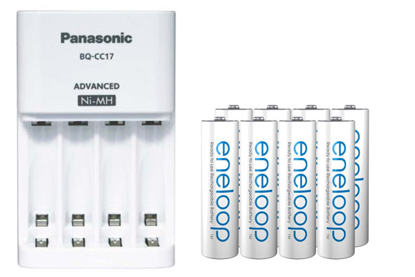 Panasonic BQ-CC17 Smart Battery Charger + 8 AA (2000mAh) Panasonic Eneloop Rechargeable Batteries