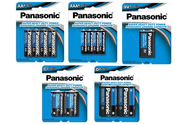 4 AA + 4 AAA + 2 C + 2 D + 1 9V Panasonic Heavy Duty Battery Combo