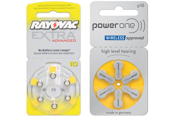 30 x Size 10 Rayovac + 30 x Size P10 PowerOne Hearing Aid Batteries