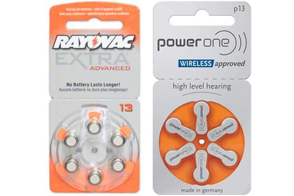 30 x Size 13 Rayovac + 30 x Size P13 PowerOne Hearing Aid Batteries