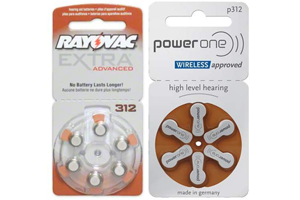 30 x Rayovac Size 312 + 30 x PowerOne Size P312 Hearing Aid Battery Combo