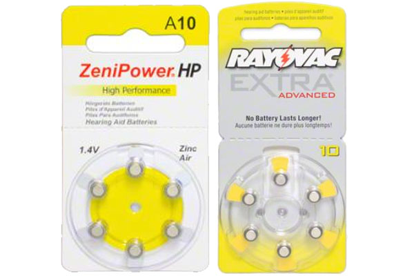30 x Size 10 ZeniPower + 30 x Size 10 Rayovac Hearing Aid Batteries