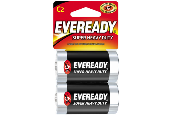 C Eveready Super Heavy Duty Batteries (2 Card)