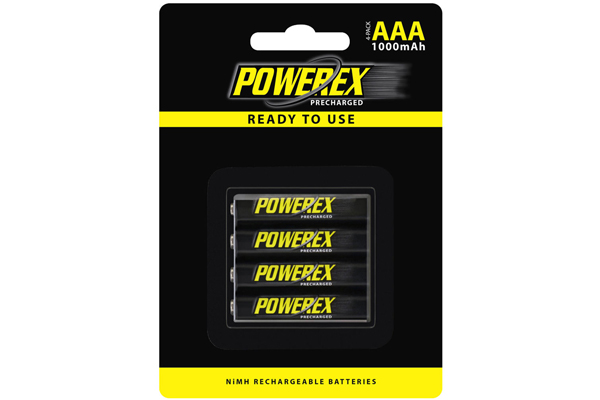 4 x AAA NiMH Powerex PRO Rechargeable Batteries (1000 mAh)