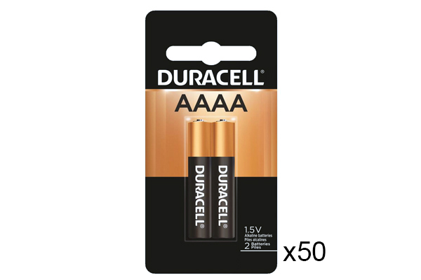 100 x AAAA Duracell Alkaline Batteries (MX2500)