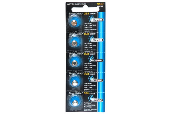 5 x 392 / SR41SW Rayovac Silver Oxide Button Batteries