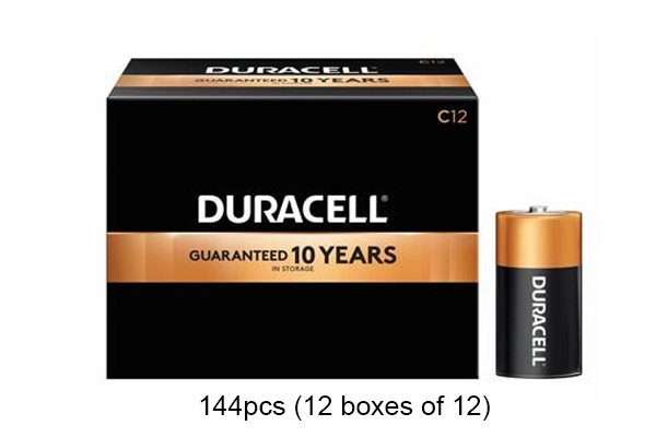 144 x C Duracell Coppertop Alkaline Batteries (MN1400)