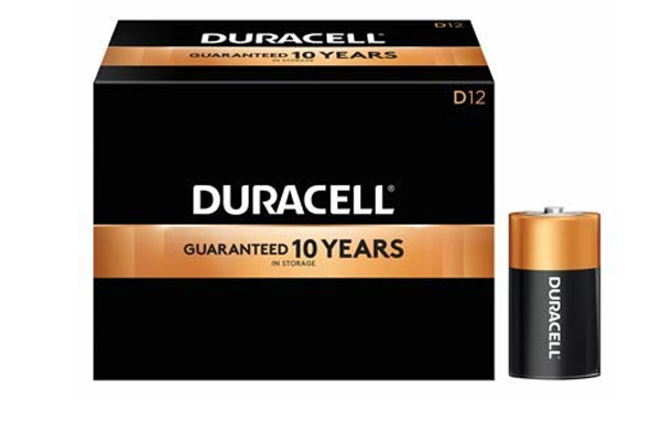 12 x D Duracell CopperTop Alkaline Batteries (MN1300)