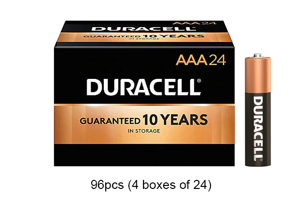 96 x AAA Duracell Coppertop MN2400 Alkaline Batteries