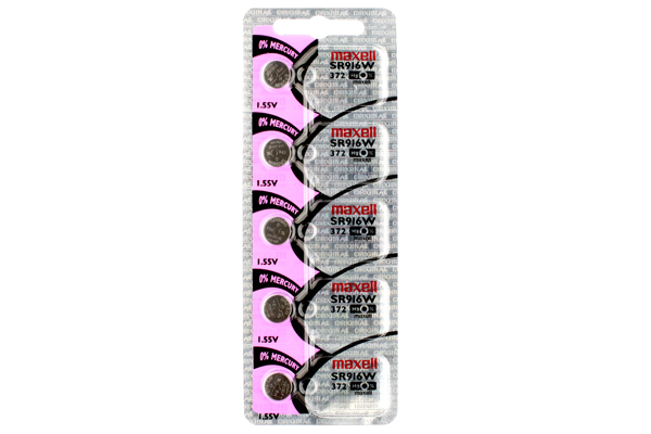 5 x 372 / SR916W Maxell Silver Oxide Batteries