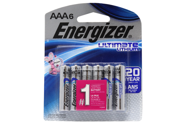 6 x AAA Energizer Ultimate Lithium Batteries (L92) (Carded)