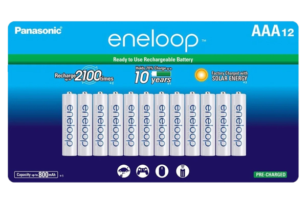 12 x AAA NiMH Panasonic Eneloop Battery (800 mAh) - Replacement for HR55AAA / HR65AAA / HR75AAA