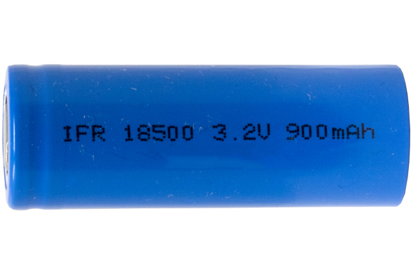 18500 3.2 Volt LiFePO4 Flat Top Battery (900 mAh)