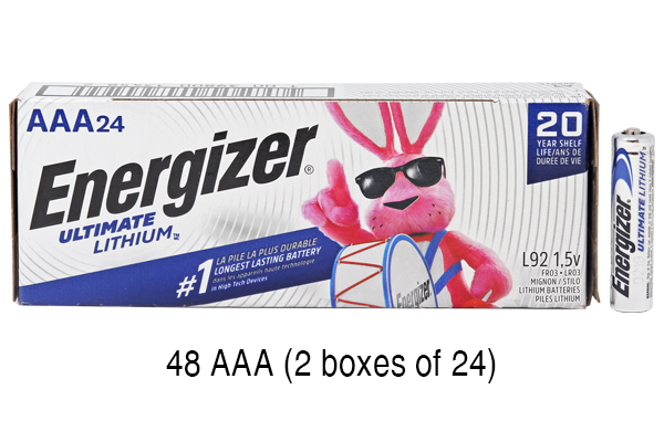 48 x AAA Energizer Ultimate Lithium (L92) Batteries
