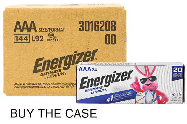 Case of AAA Energizer Ultimate Lithium L92 Batteries (6 Boxes of 24)