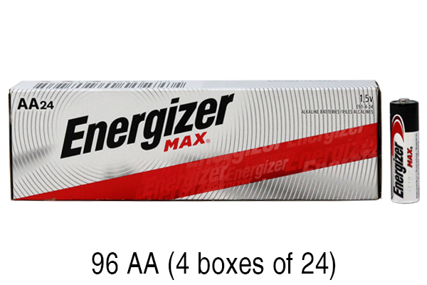 96 x AA Energizer Max Alkaline Batteries (E91)