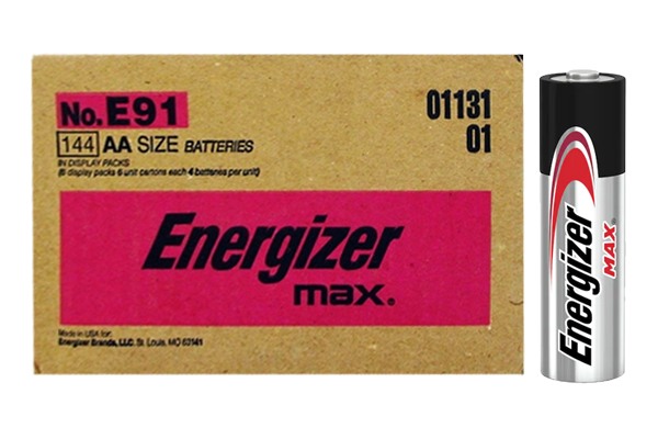 144 x AA Energizer Max Alkaline Batteries (E91)