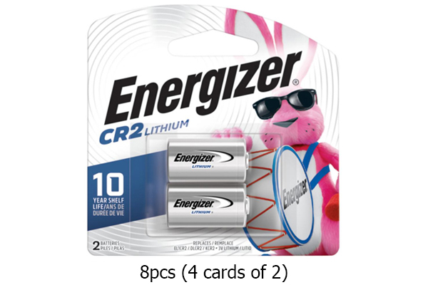 8 x Energizer CR2 3 Volt Lithium Batteries (4 Cards of 2)